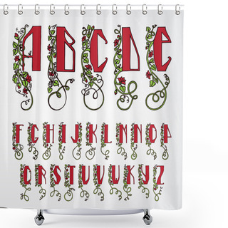 Personality  Alphabet Vector Image Shower Curtains