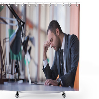 Personality  Frustrated Young Business Man Shower Curtains