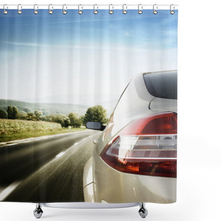 Personality  Car On Road Shower Curtains
