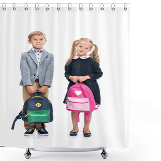 Personality  Adorable Pupils With Backpacks Shower Curtains