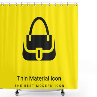 Personality  Bag Minimal Bright Yellow Material Icon Shower Curtains