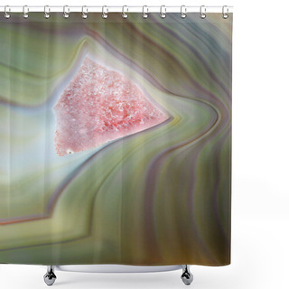 Personality  Green Agate With Amethyst Shower Curtains