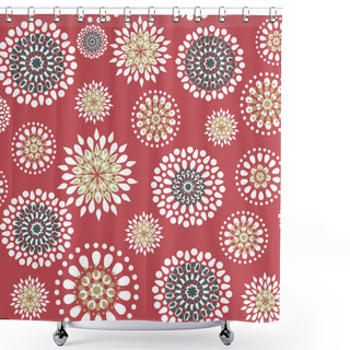 Personality  Seamless With Round Flowers Shower Curtains