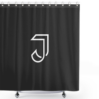 Personality  J Letter Logo Monogram Shower Curtains