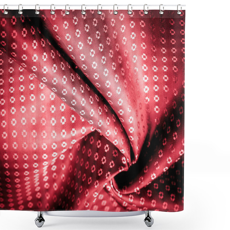 Personality  Background texture,  ruby red color of the fabric is thin, strong, soft, shiny fiber obtained by silkworms in the manufacture of cocoons and assembled for the manufacture of threads and fabrics. shower curtains