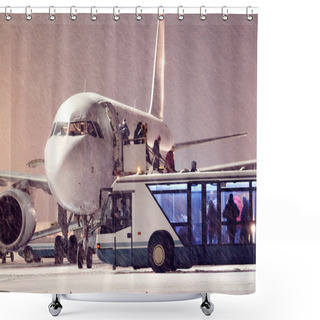 Personality  Plane And The Passengers Shower Curtains