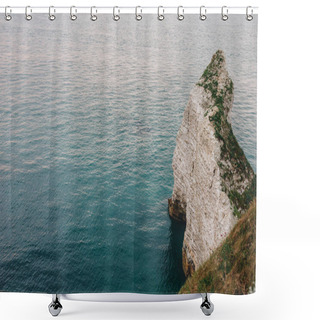 Personality  Aerial View Of Rocky Cliff At Etretat, France Shower Curtains
