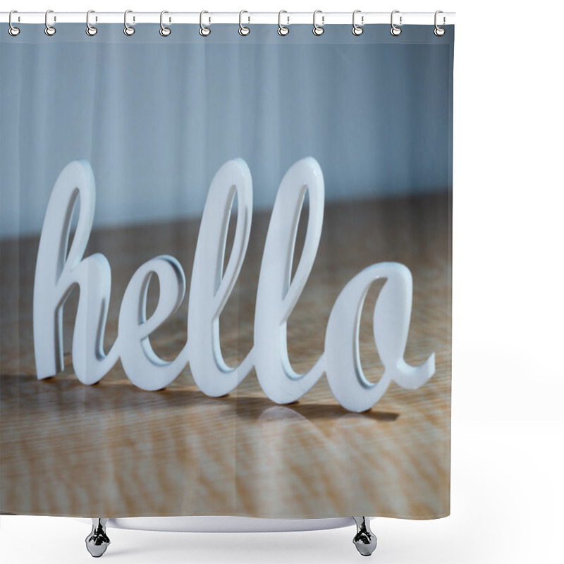 Personality  Hello Sign Shower Curtains