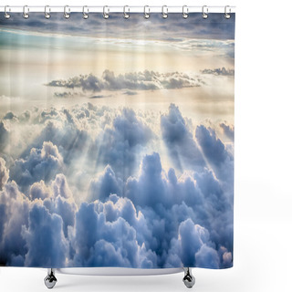 Personality  Beautiful Blue Sky Background  Shower Curtains