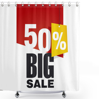 Personality  Big Sale 50 Percent Off Red Background Shower Curtains