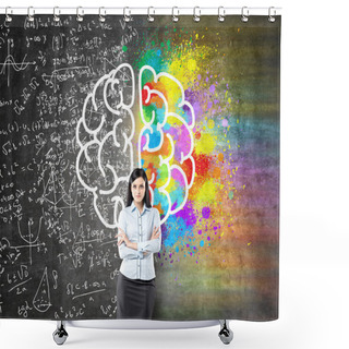 Personality  Different Brains Sides Sketch Shower Curtains