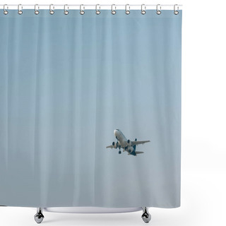 Personality  Airplane Taking Off With Clear Sky At Background Shower Curtains