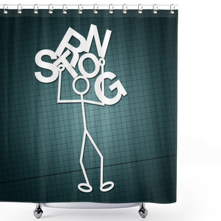 Personality  Strong Humanoid Ilustration Shower Curtains