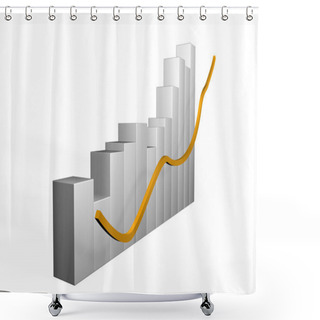 Personality  3d Bar Graph With Undulating Performance Shower Curtains