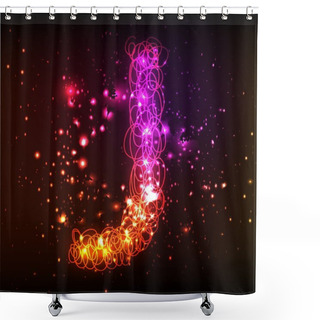 Personality  Neon Light Alphabets. Letter J Shower Curtains
