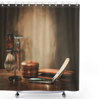 Personality  Gentleman's Accessories On A Luxury Board Shower Curtains