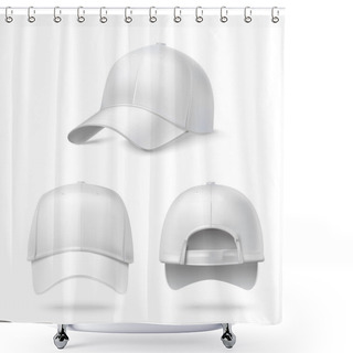 Personality  Realistic Baseball Cap Shower Curtains