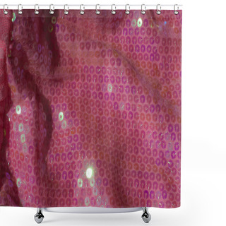 Personality  The Texture Of Fabric Lace With Sequins On Fabric Background. Ma Shower Curtains