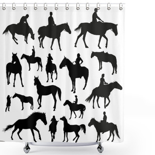 Personality  Black Riders On The Horses Shower Curtains