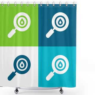 Personality  Blood Test Flat Four Color Minimal Icon Set Shower Curtains
