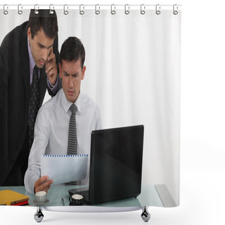 Personality  Perplexed Business Professionals Shower Curtains