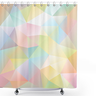 Personality  Vector Abstract Irregular Polygon Background With A Triangular Pattern In Pastel Full Color Spectrum Colors Shower Curtains