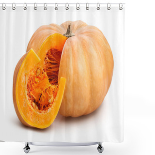Personality  Sliced Pumpkin Isolated Shower Curtains