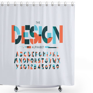 Personality  Vector Of Stylized Modern Font And Alphabet Shower Curtains