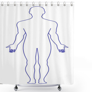 Personality  Naked Standing Man Shower Curtains