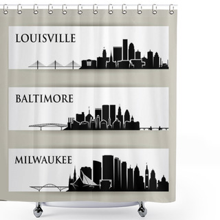 Personality  United States Of America City Skylines Shower Curtains