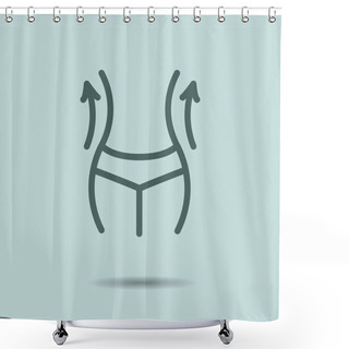 Personality  Weight Loss Icon. Slim Lady With Measuring Tape Shower Curtains