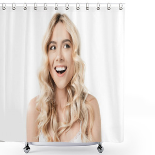 Personality  Attractive Blonde Woman Shower Curtains