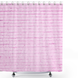 Personality  Pink Brick Wall Background Shower Curtains