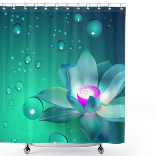 Personality  Vector Flower With Bubbles Shower Curtains