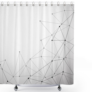 Personality  Abstract Background With Connecting Dots And Lines. Modern Technology Concept. Vector Illustration. Eps 10 Shower Curtains