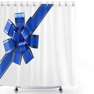 Personality  Blue Ribbon Over White Shower Curtains