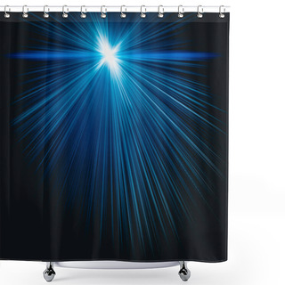Personality  Light Beam Set, Flash Of Light From Which Rays Come Out That Illuminate The Entire Background Shower Curtains