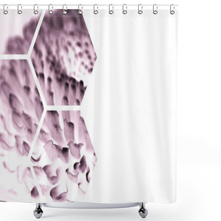 Personality  View Through Transparent Hexagons On Purple Flower Isolated On White Shower Curtains