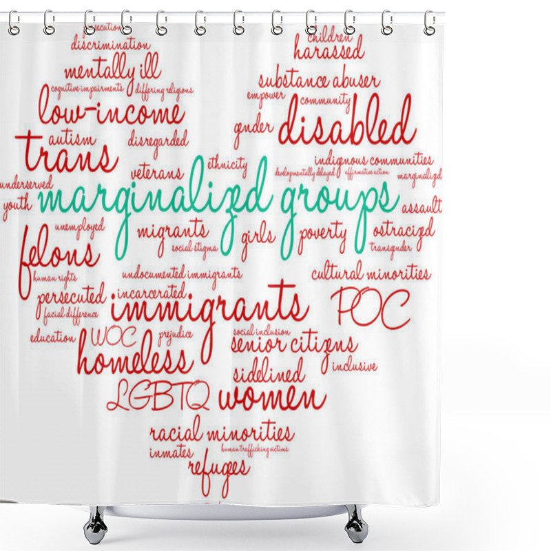 Personality  Marginalized Groups Word Cloud Shower Curtains