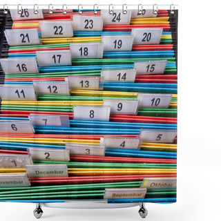 Personality  File Folders With Numerical Label Shower Curtains