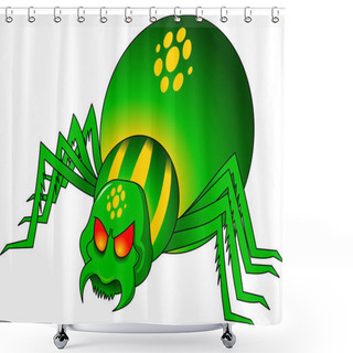 Personality  Green Spider Shower Curtains
