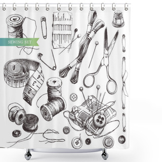 Personality  Sewing Set. Shower Curtains