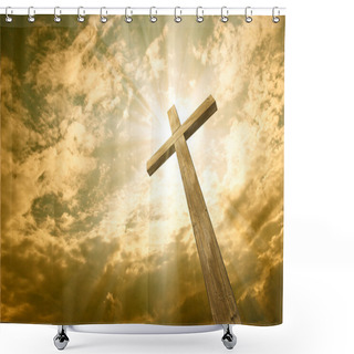 Personality  Cross Against The Sky Shower Curtains