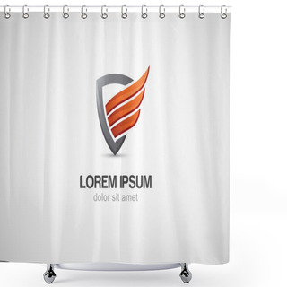 Personality  Heraldic Shape With Abstract Wings, Vector Logo Design Template Shower Curtains