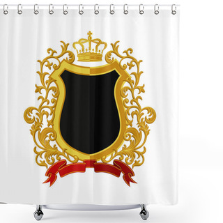 Personality  Coat Of Arms In Modern Flat Style Shower Curtains