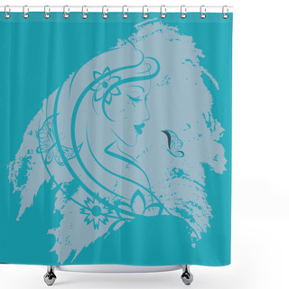 Personality  Floral Girl Shower Curtains