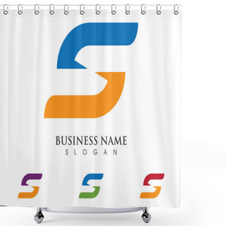 Personality  S Letter Logo Template Shower Curtains
