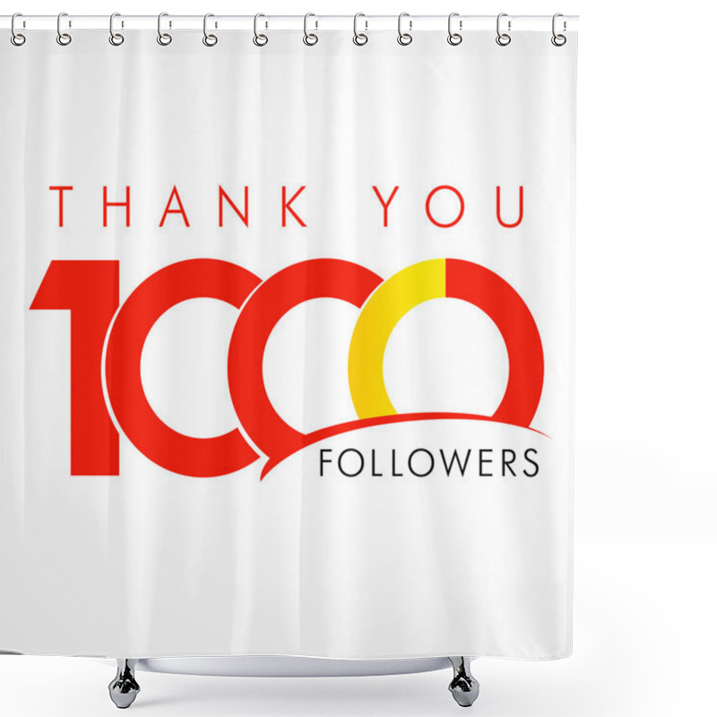 Personality  Thank You 1000 Followers Logo Shower Curtains