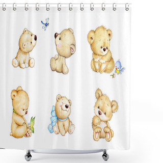 Personality  Cute Teddy Bears Shower Curtains