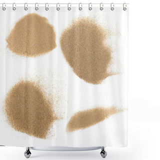Personality  Pile Desert Sand Isolated On White Backgrounds Shower Curtains